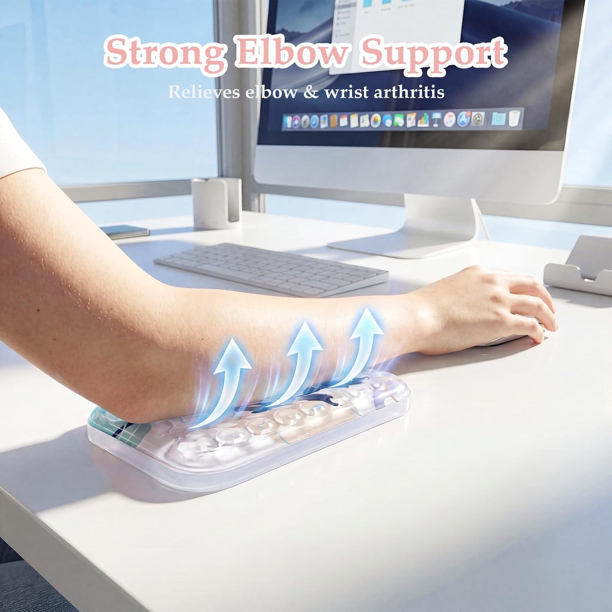 Ospelelf Ergonomic Elbow Pad, Gel Keyboard Wrist Rest Support for Office Desk Chair, Arm Wrist Pad for Typing Pain Relief