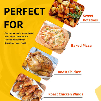 Katbite 160pcs Air Fryer Parchment Paper Liners, Perforated 9x11 Inch | Disposable air fryer paper liners, nonstick perforated for airflow, fit air fryer/toaster oven, Cuisinart & Ninja Foodi