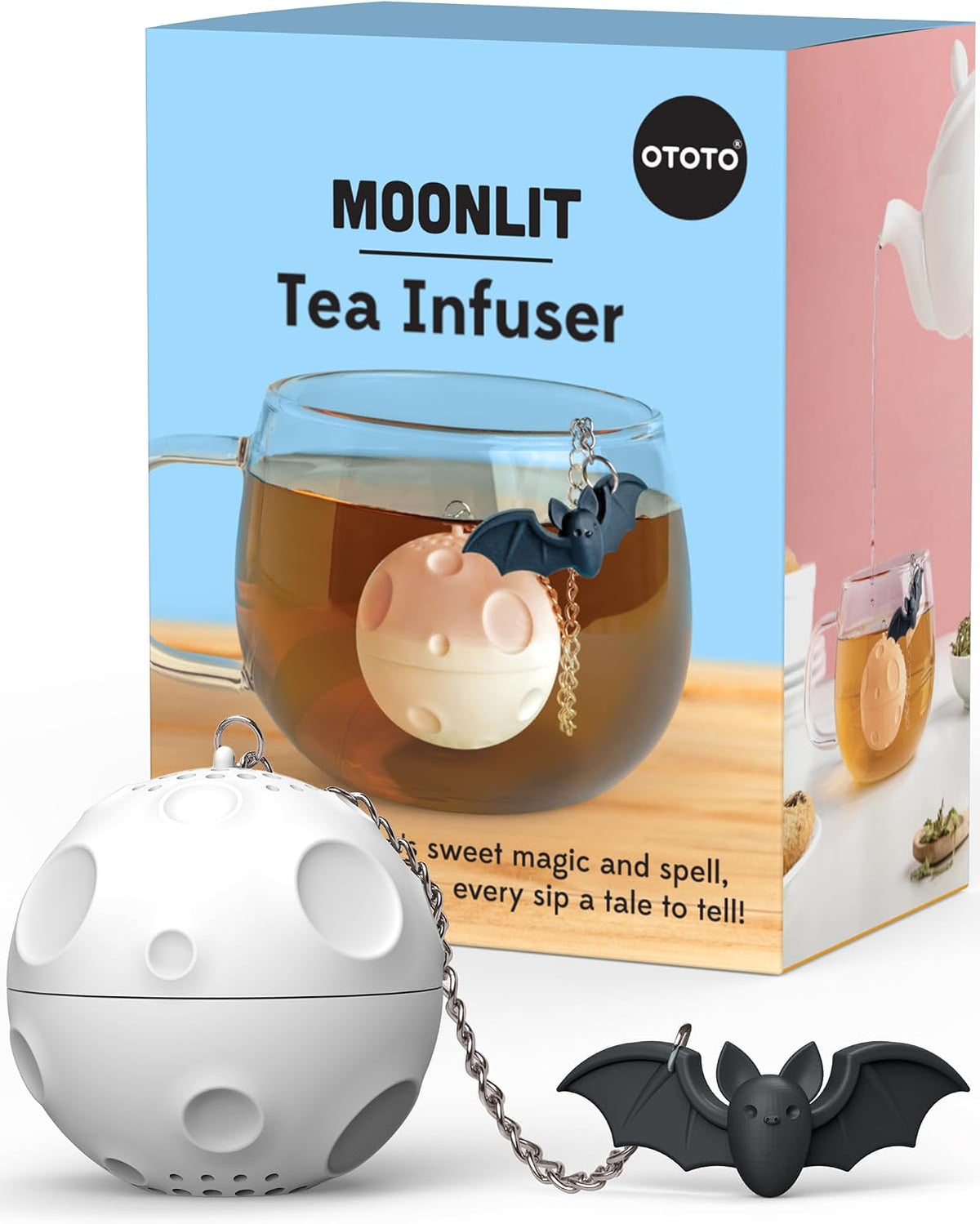 Cute Tea Infuser by OTOTO - Loose Leaf Tea Steeper, Tea Accessories, Tea Diffusers, Tea Infuser for Loose Leaf Tea, Tea Strainers, Cute Gifts, Tea Gift Set, Kitchen Gifts, Cooking Gadgets