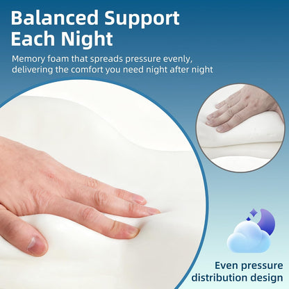 Knee Pillow for Side Sleepers, Memory Foam Bolster Between Legs, Comfortable Sleep Positioning & Side Leg Support, Elevation Pillow for Adults, Back Hips Knees Support, Wider Contact