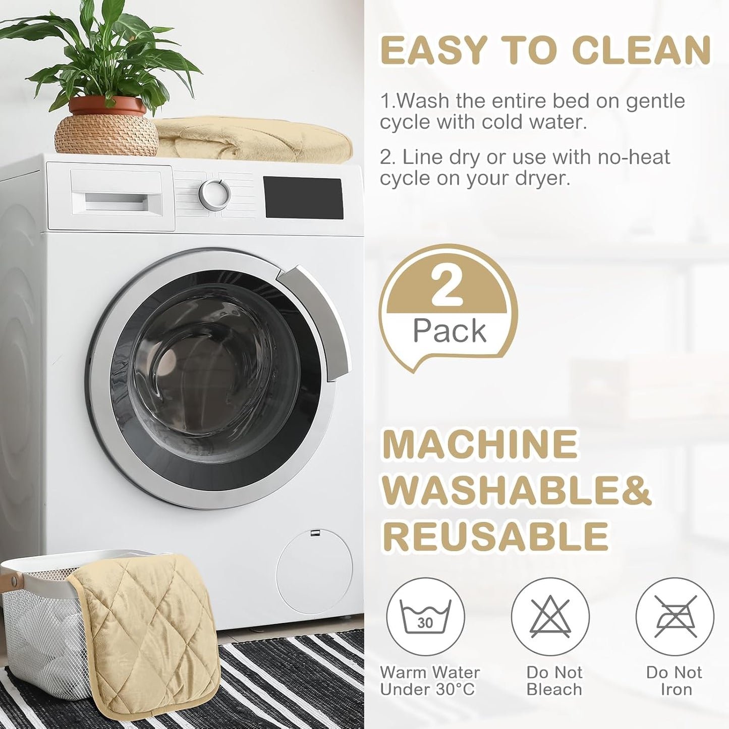 2 Pack Self Heating Cat Mat Self Warming Pet Pads Washable Kennel Mat Dog Crate Pad Reflects Body Heat Non Skid Cat Thermal Pads for Puppy Indoor Outdoor(Black,16 x 20 Inches)