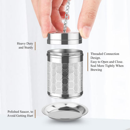 2 Pack 304 Steel Fine Mesh Tea Infusers for Loose Leaf Tea | Versatile for tea, spices & seasonings, fine mesh traps sediment, dishwasher-safe