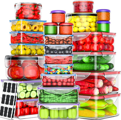 5 Pack Large Fruit Storage Containers for Fridge with Removable Colander | Plastic Food Storage Containers with Lids Airtight-Leak Proof Refrigerator Organizers and Storage of Vegetable