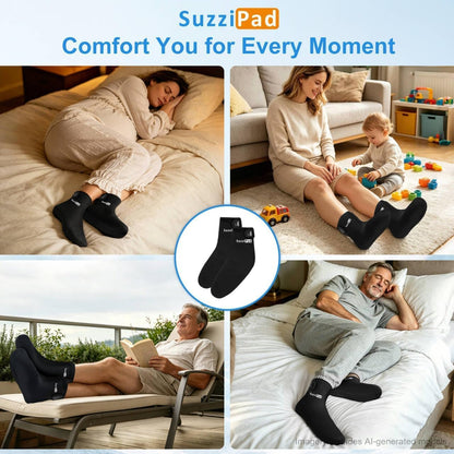 SuzziPad Cold Therapy Socks, Adjustable Ankle Ice Pack Wrap for Chemo, M