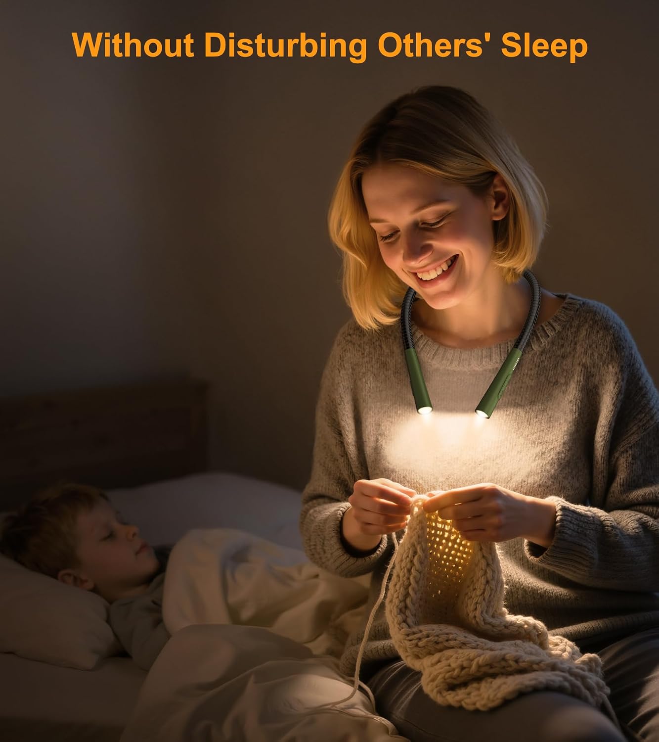 Gritin Book Light, Eye Caring 4-Color&5-Brightness Neck Light Reading Light | Stepless Dimming, 30-min Timer, 80+ Hrs Runtime, Bendable Round Neck Design, Lightweight for Reading, Knitting, Repairing