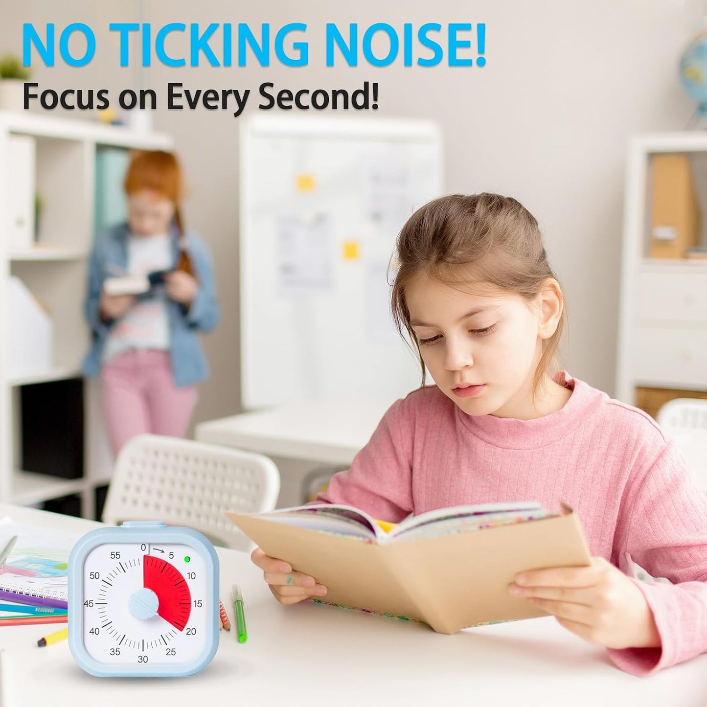 Visual Timer for Kids 60 Minute Countdown Timer Rainbow Disk Desk Timer Clock for Classroom Study Office Kitchen with Silent Operation (Purple)