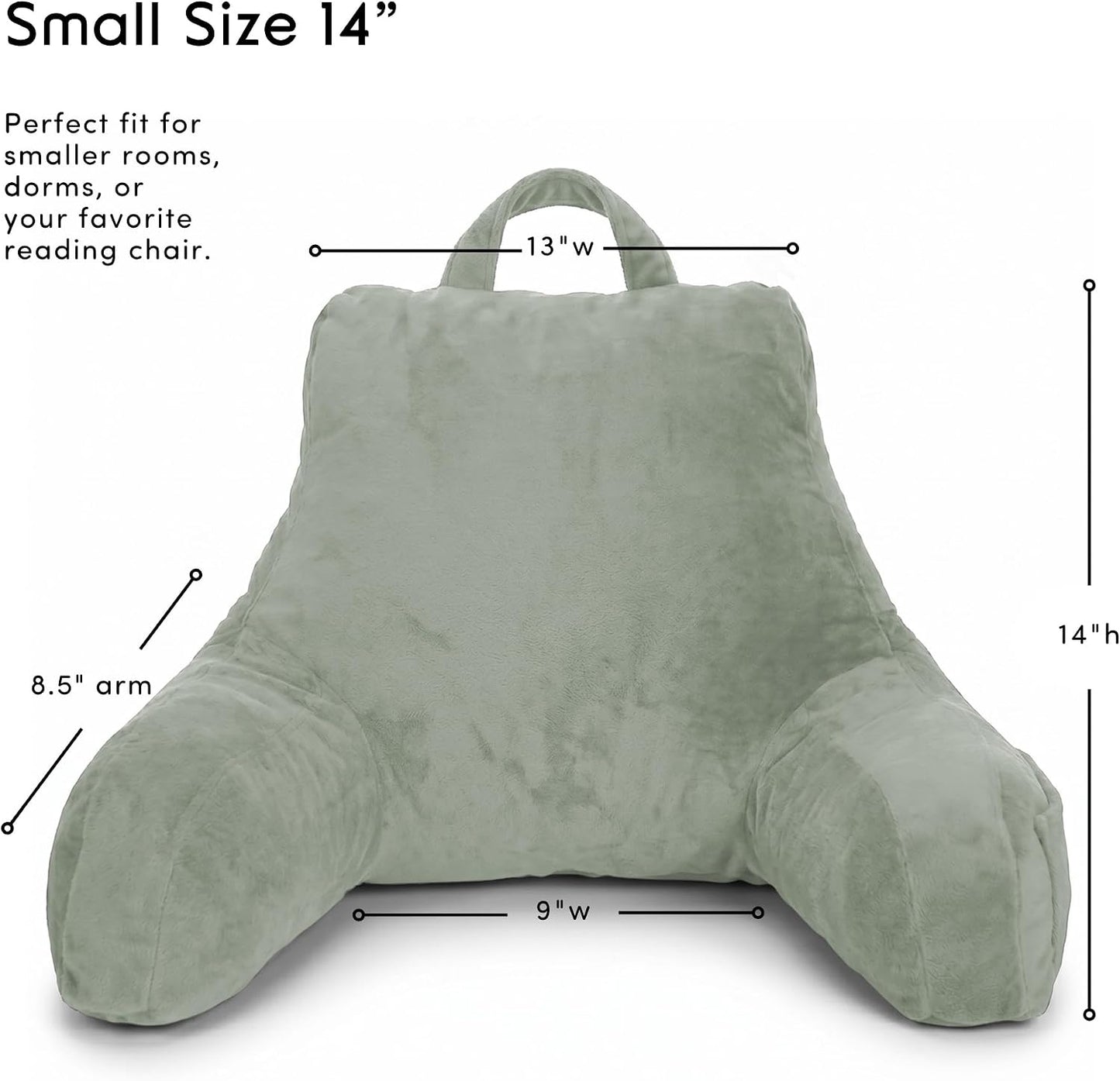 Nestl Reading Pillow with Shredded Memory Foam, Designed for Sitting Up in Bed and Couch, Back and Arms Adjustable Support for Adult & Teens Backrest Pillows for Reading, with Washable Cover Dark Grey