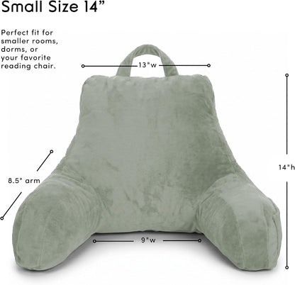 Nestl Reading Pillow with Shredded Memory Foam, Designed for Sitting Up in Bed and Couch, Back and Arms Adjustable Support for Adult & Teens Backrest Pillows for Reading, with Washable Cover Dark Grey