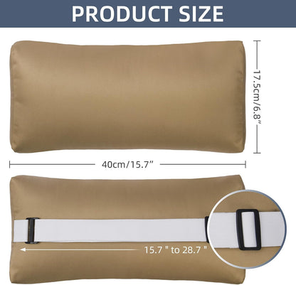 Headrest Pillow for Patio Chaise Lounge Chair, Outdoor Chaise Pillows with Adjustable Elastic Stripe Head Resting Pillows for Recliner Office Chair, Dark Blue 2 Pack