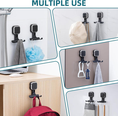 TAILI 2 Pack Upgraded Suction Cup Razor Holder for Shower Waterproof, Black | Visible Safety Indicator, Rust-Resistant Bathroom Organizer, No-Drill Glass Shower Wall Hook for Towel,Loofah,Razor,Squeegee