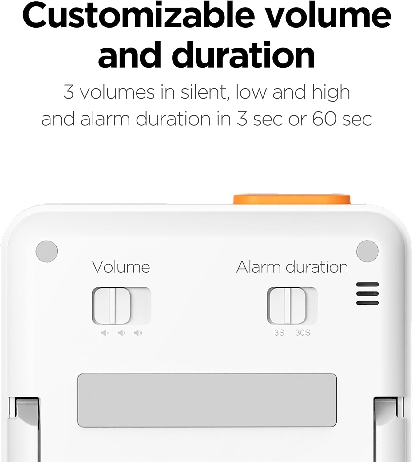 mooas Analog Focus Silent Visual Timer, Countdown, 60-Min Max (Orange) | Easy Dial Setting, Battery Operated, 3-Level Alarm Vol & 3s/60s Duration, Magnetic/Stand, ADHD, Exercise, Study, Cooking