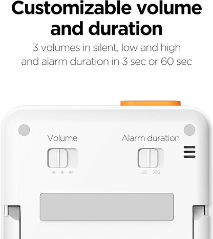 mooas Analog Focus Silent Visual Timer, Countdown, 60-Min Max (Orange) | Easy Dial Setting, Battery Operated, 3-Level Alarm Vol & 3s/60s Duration, Magnetic/Stand, ADHD, Exercise, Study, Cooking