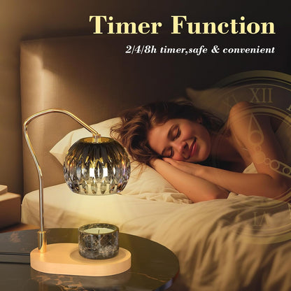 Modern Minimalist Wax Warmer for Jar Candles, Timer & Dimmer | Modern minimalist style. Timer & dimmer safe melt. 2 bulbs & heat-proof base. Perfect for living room, bedroom, or office.