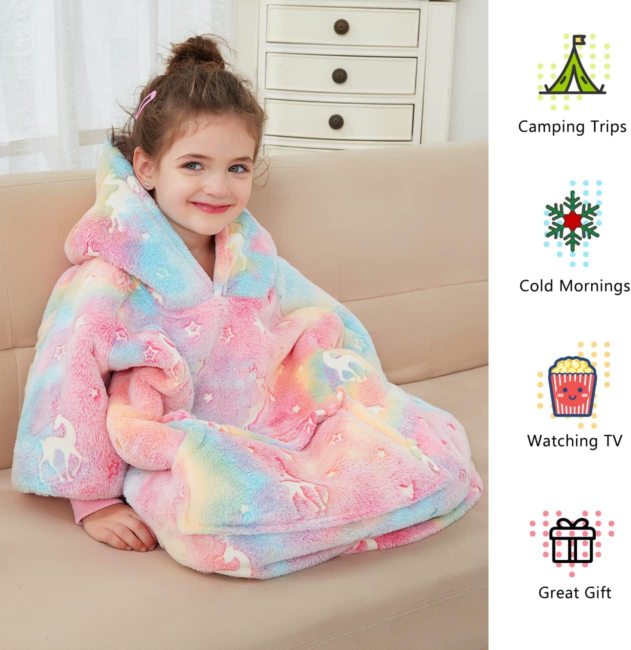 Wearable Blanket Hoodie for Adults With Pocket Strawberry Hoodie | Sherpa, Fuzzy Blanket Hoodie, Oversized Sweatshirt Blanket, Kangaroo Pouch, Cute Birthday Gifts for Sister, Cute Stuff