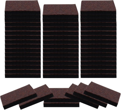 48 Pcs 1"/25mm Square Felt Furniture Pads, 5mm Thick, Brown | Self Adhesive, Anti Scratch Floor Protectors, For Furniture Feet Chair Legs