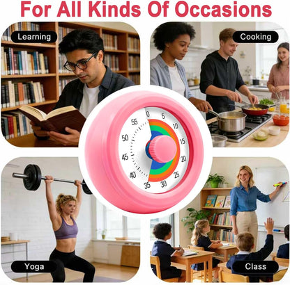 60 Minute Visual Timer with Silent Operation Visual Countdown Timer Rainbow Disk 60 Minute Countdown Timer Task Reminder Home and Kitchen Timer for Kids Desk, Office Meetings (Green)