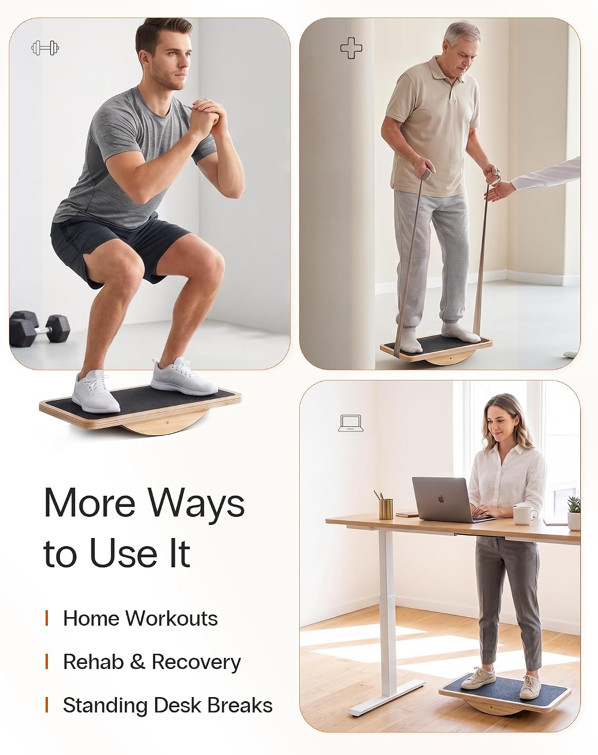 StrongTek Wooden Balance Board, Basic Rocker or Advanced 360° Wobble | Beginner-to-Advanced Options, Non-Slip Surface, Ankle Rehab, Physical Therapy, Core Stability and Balance Training