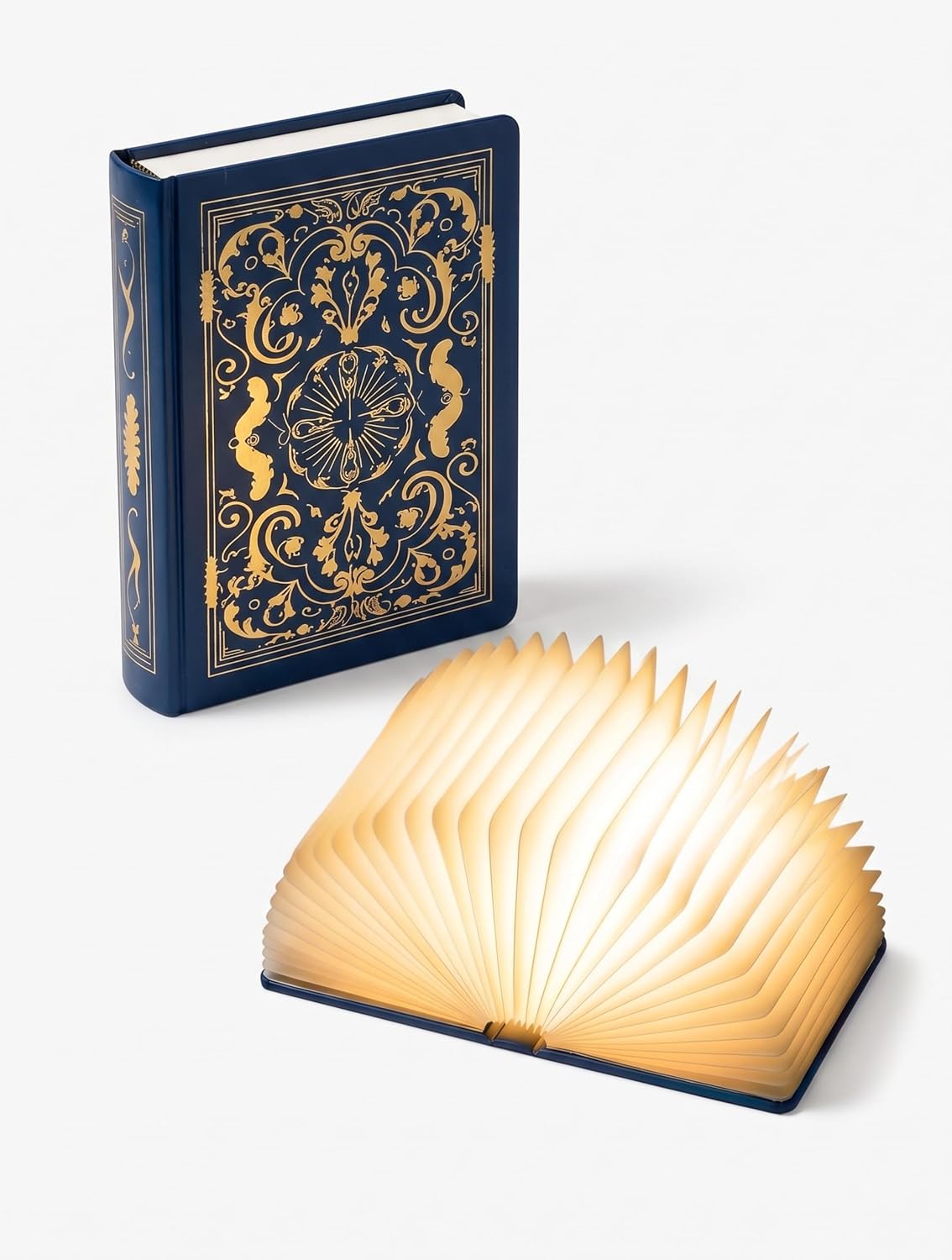 Book Lamp for Book Lovers Gifts-3 Color Lights,LED Ambient Lighting,Portable Foldable Paper Desk Lamp for Night Reading (Gold)