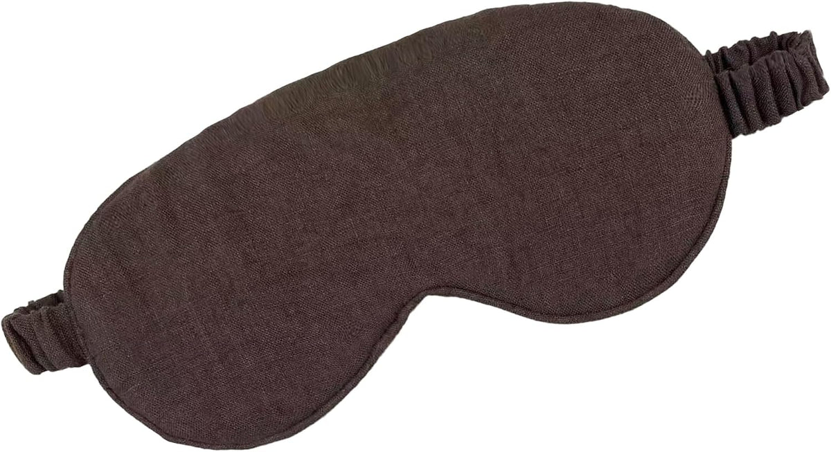 Eye mask Pure Linen Sleep Mask with Elastic Band, No Pressure On Eyes,Side Sleeper Eye Cover Organic Cotton Core Blindfold,Napping & Yoga Travel Essentials (Natural)