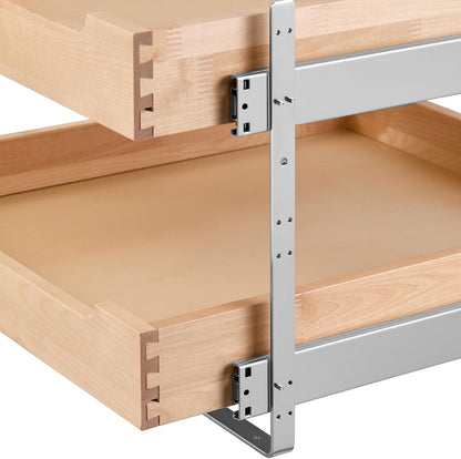 VEVOR Pull Out Cabinet Organizer, 14"W x 21"D Cabinet Drawer, Soft Close Slide out Shelf, Heavy-Duty Sliding Wood Drawer, Bottom Mount Size（14.5"W x 23"D）and Side Mount Size（15"W x 23"D） | Heavy-Duty Sliding Shelf with Bottom or Side Mounting for