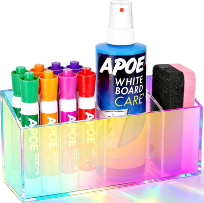 Magnetic Marker Holder for Whiteboard, Fridge, Teacher Must Have | Acrylic Magnet Dry Erase Pen Holder for Refrigeator, Anti-slip Pencil Holder for Classroom, Locker Organizer Accessories