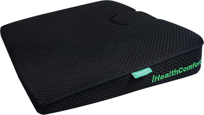 Wedge Seat Cushion Orthopedic Coccyx Tailbone Pain Relief Cushion, Memory Foam Ergonomic Wedge Pillow for Office Chair, Driving, Wheelchair, Gaming Non-Slip Bottom with Portable Handle