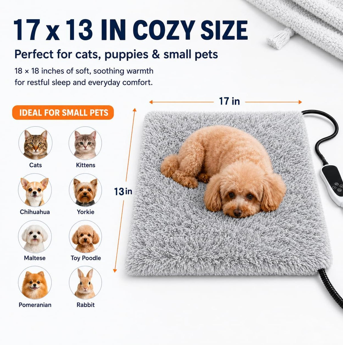 GOLOPET Cat Heating Pad with Normally Open Function，UL Dual Certification