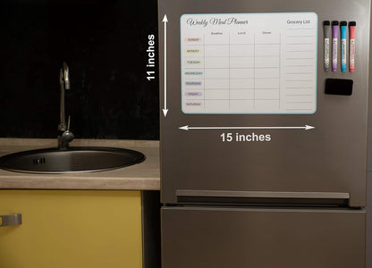 Menu Board for Kitchen - Weekly Meal Planner Magnetic - Weekly Menu Board - Meal Plan - Menu Planner for Fridge