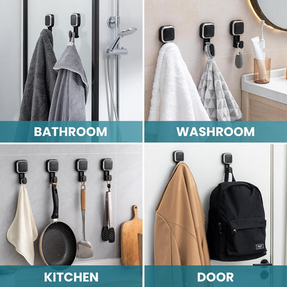 TAILI 2 Pack Upgraded Suction Cup Razor Holder for Shower Waterproof, Black | Visible Safety Indicator, Rust-Resistant Bathroom Organizer, No-Drill Glass Shower Wall Hook for Towel,Loofah,Razor,Squeegee