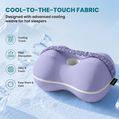 Knee Pillow for Side Sleepers - Smooth Spine Alignment Pillow, Memory Foam Knee Pillows for Back Hip Pain, Spine Aligning, Sciatica, Surgery Recovery, Pregnancy