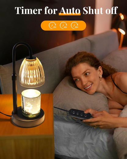 Candle Warmer Lamp with Timer Dimmer Adjustable Height, Mothers Day Gifts for Mom, Birthday Gifts for Women, House Warming New Home Decor, Electric Wax Warmer for Jar Candles, Gold