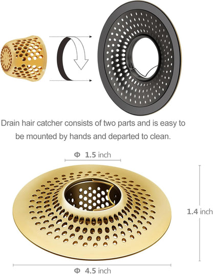 LEKEYE Drain Hair Catcher/Bathtub Shower Drain Hair Trap/Strainer Stainless Steel Drain Protector(Patented Product) | Stainless Steel