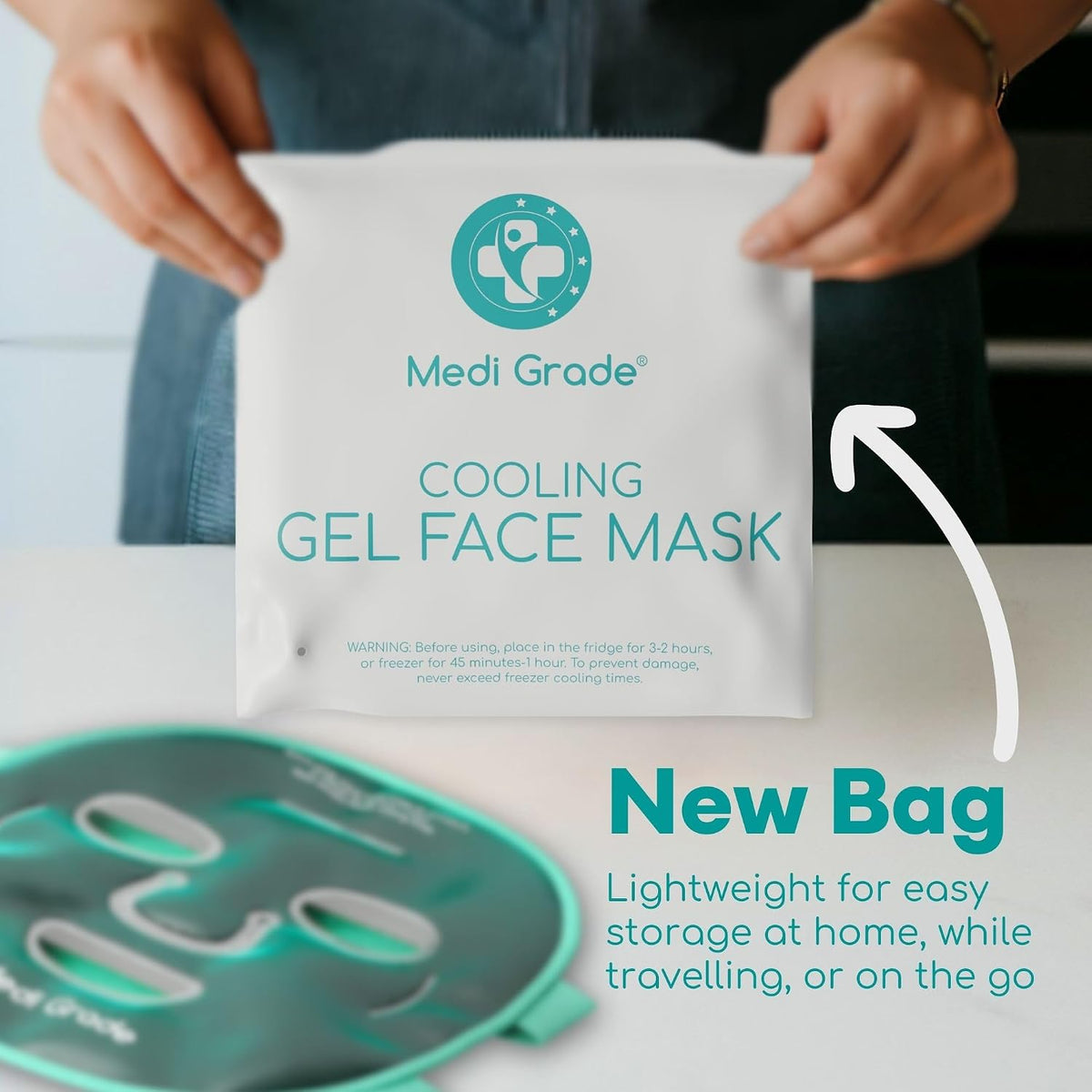 Medi Grade Cooling Face Mask, Gel Ice Pack for Face with Lycra Cover