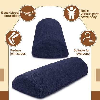 Sintuff Recliner Leg Rest Cushion Sofa Footrest Pillow with Cover Half Moon Bolster Pillow Under Knee Pillow for Sleeping On Back Alleviating Pain, 19.7 x 8 x 3.5 Inch (Coffee)