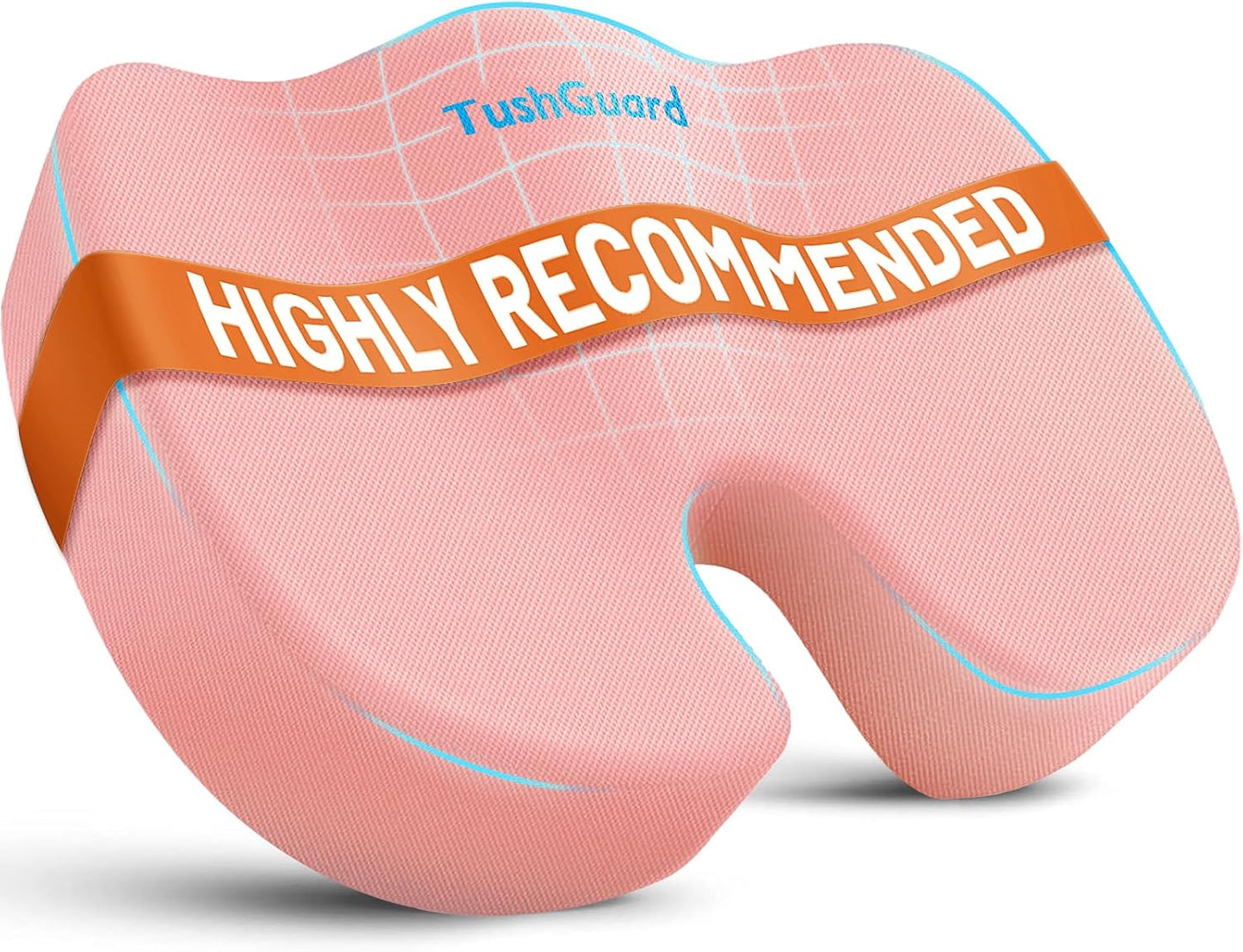 TushGuard Seat Cushion for Office Chair, Memory Foam Chair Cushion, Black | Office Chair Cushion for Car, Airplane - Chair Pad, Butt Pillow for Long Sitting Sciatica, Hip, Coccyx,Tailbone Pain Relief