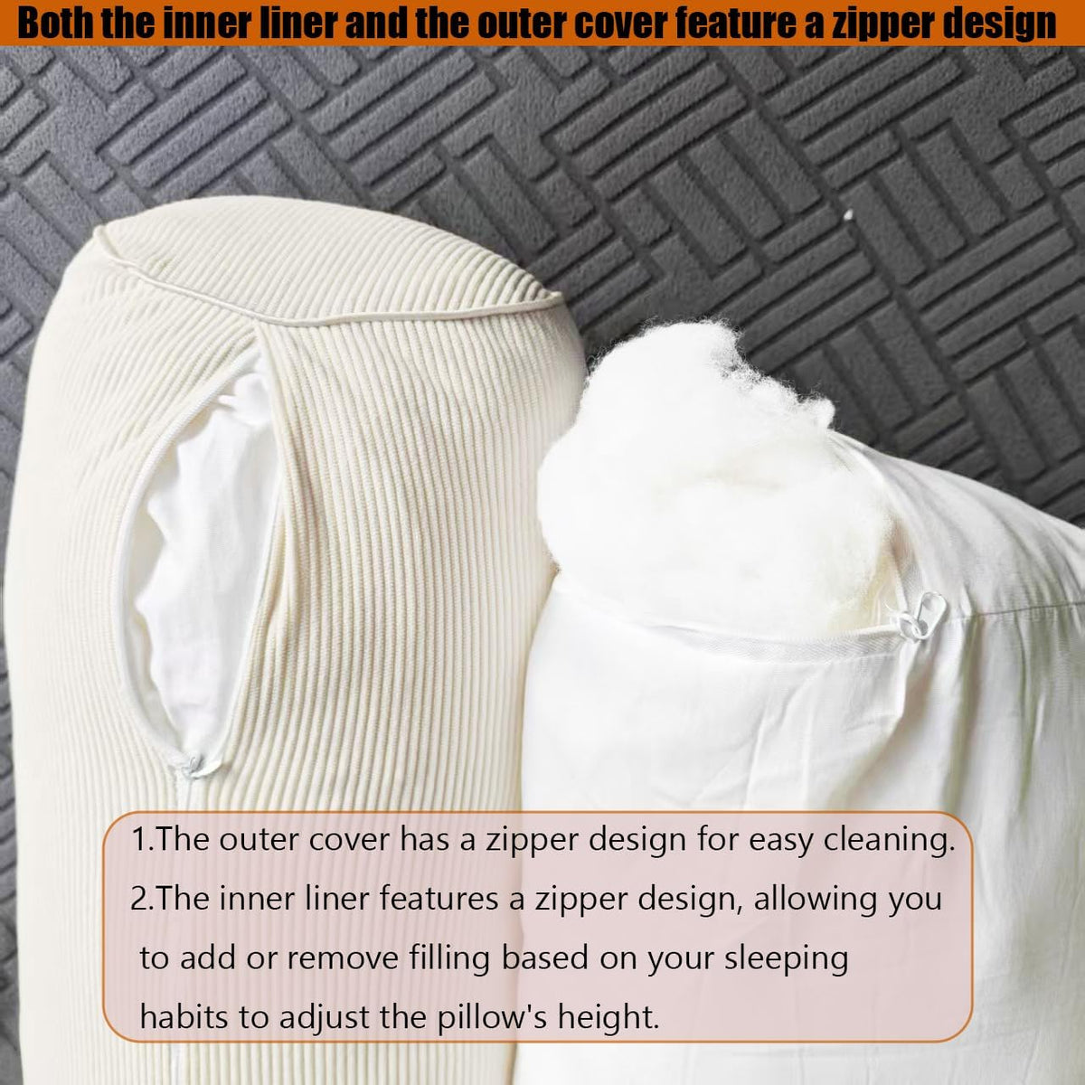 Neck Support Pillow Couch Pillows Large 24*8in for Bed, Sofas,Cars