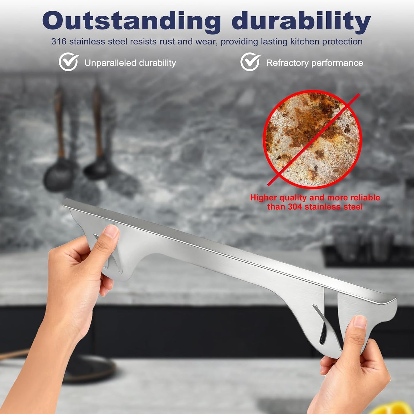 Stainless Steel Stove Gap Cover (2 Pack, Black), Stove Gap Filler for Kitchen, Range Trim Kit, Heat Resistant with Easy Clean, Adjustable Length 13.8” to 27.5”