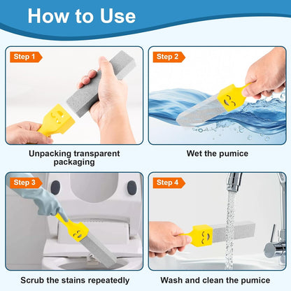 MEQHUO 10 Pack Pumice Stone with 2 Handles, Toilet Bowl Cleaner Ring Remover, Pumice Stone for Toilet Cleaning, Bathtub, Grill, Pool, Sinks, Stove Grates - Reusable Scouring Stones Cleaner