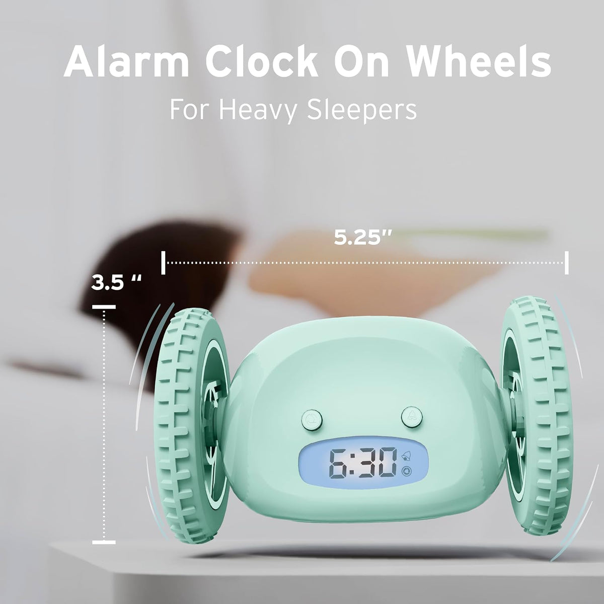CLOCKY Alarm Clock on Wheels – Loud Rolling Alarm Clock for Heavy Sleepers