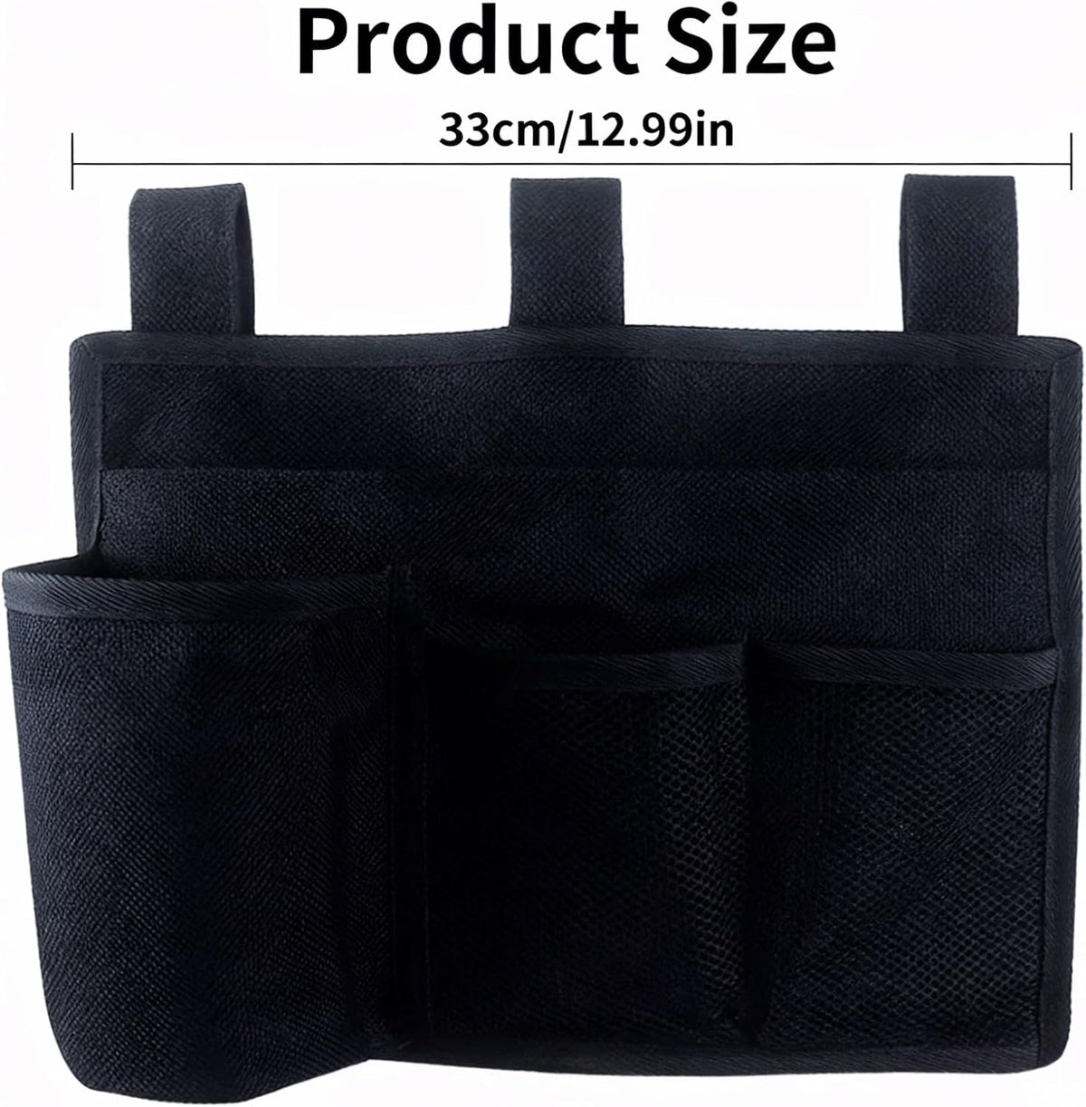 Hanging Bedside Caddy, Bedside Organizer Bunk(Black 4 Pockets)