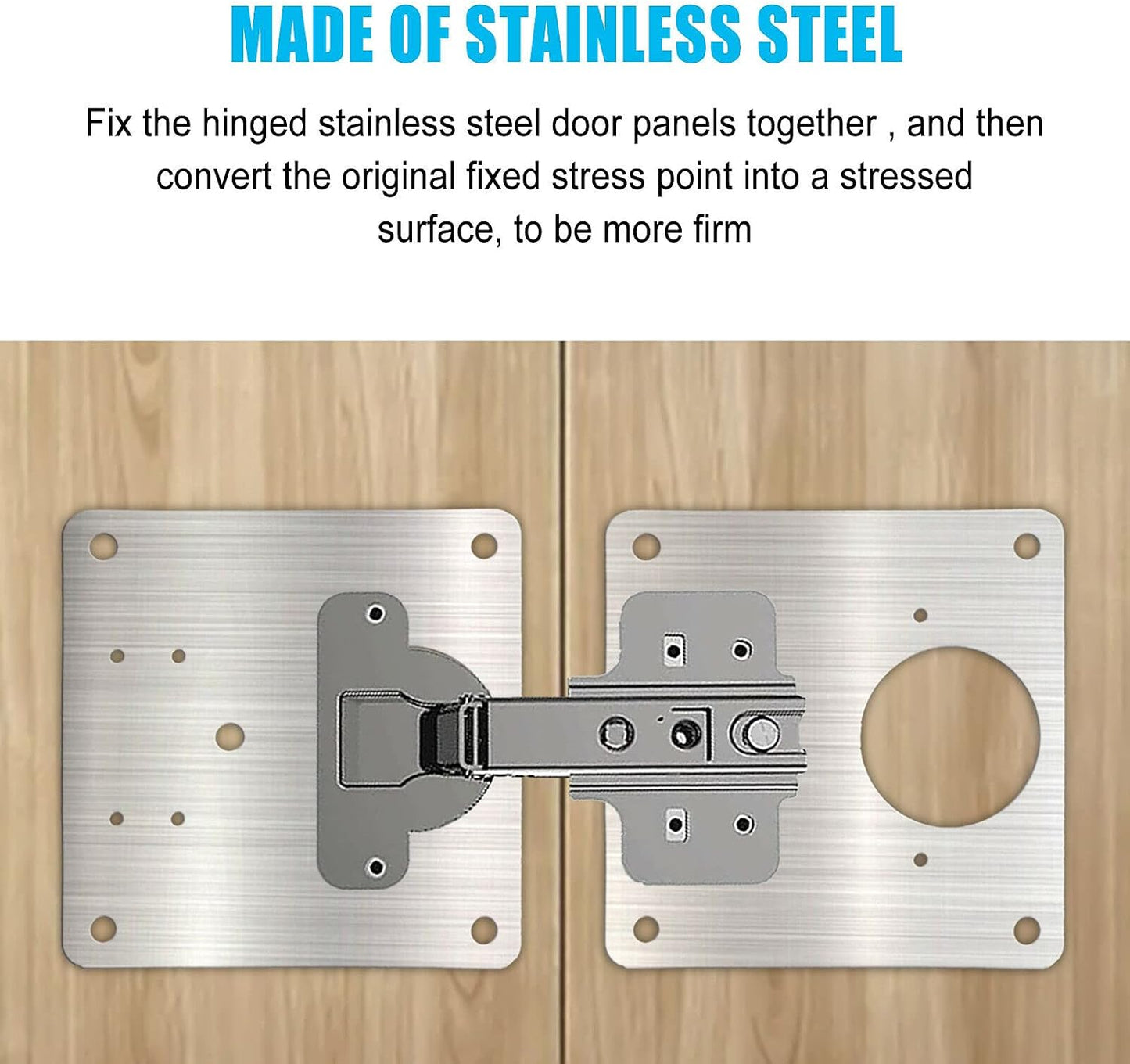 Cabinet Hinges Repair Plate,Stainless Steel Hinge Repair Brackets Kit,Kitchen Cupboard Door Hinge Repair Plate Kit Includes Fixing Screws,Protect Wooden Kitchen Cabinet Door,Furniture(2 PCS)…