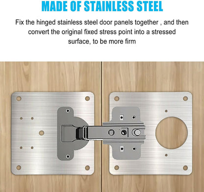 Cabinet Hinges Repair Plate,Stainless Steel Hinge Repair Brackets Kit,Kitchen Cupboard Door Hinge Repair Plate Kit Includes Fixing Screws,Protect Wooden Kitchen Cabinet Door,Furniture(2 PCS)…