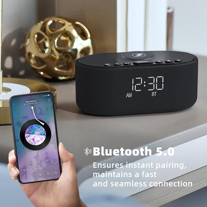 Odokee Sound Machine Alarm Clock for Bedrooms with Wireless Charging - Putty