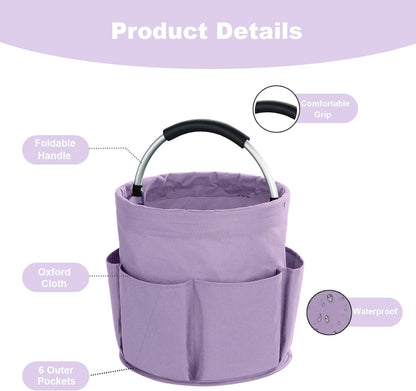 17L Cleaning Caddy with Handle, Cleaning Supplies Organizer, Foldable Storage Basket, Cleaning Supply Caddy, Portable Multi Cleaning Bucket Bag for Home, Garden (Blue)