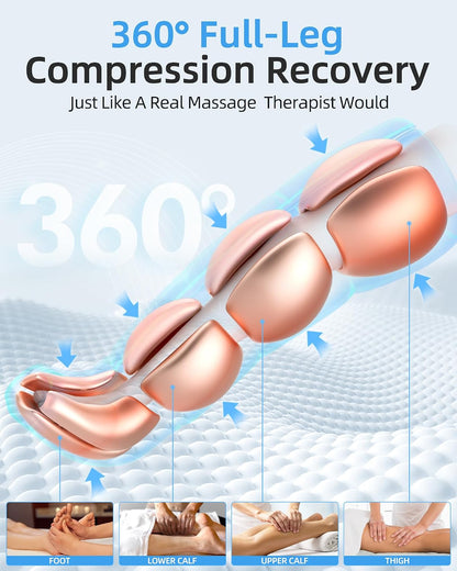 YINGGG Air Leg Massager with Compression: Professional Full Compression Boots with Adjustable 9 Intensities, Leg Massager for Circulation and Fatigue Relief for Post-Workout(Large)