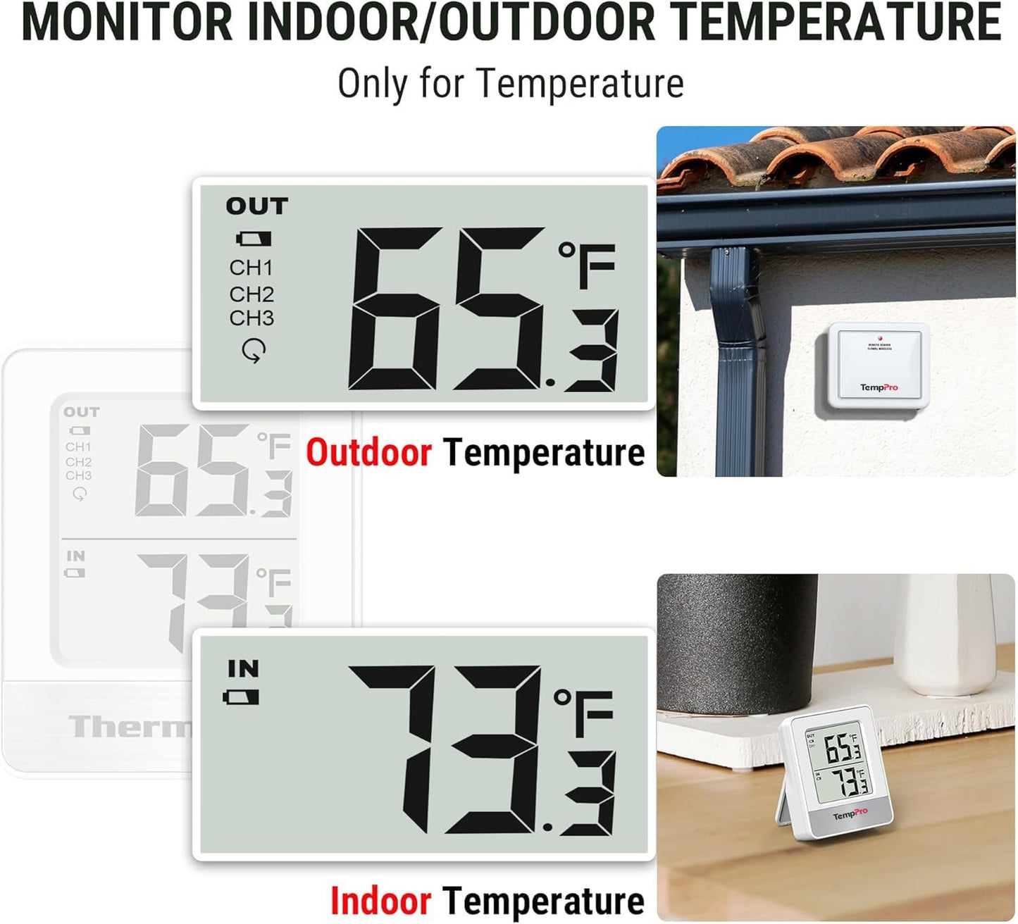 TempPro TP49 Digital Hygrometer Indoor Thermometer | Humidity Meter Room Thermometer with Temperature and Humidity Monitor Mini Hygrometer (Previously ThermoPro)