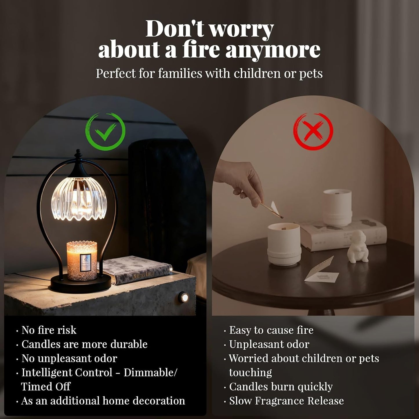 GOODBUY Candle Warmer Lamp with Timer Dimmable: Electric Candle Warmer Birthday Gifts for Women Mom - Candle Lamp Warmer House Warming Gifts New Home Decor - Wax Warmer for Jar Candles with 2 Bulbs