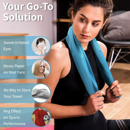 YESLIFE Cooling Towels, 4-Pack 40"x12", Multicolor Set A | Microfiber gym towels, soft breathable neck wrap, cooling towel for yoga running sport camping, Multicolor, 4-pack