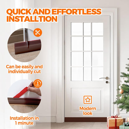 Holikme Door Draft Stopper 41inch Weather Stripping Door Seal Sweep | Under Door Draft Insulator Strong Adhesive Silicone Garage Window Strip Blocker Cold Air & Noise, Easy Install Save Energy