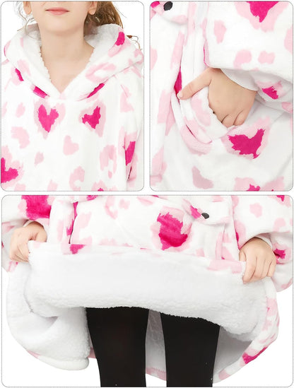 Wearable Blanket Hoodie for Adults With Pocket Strawberry Hoodie | Sherpa, Fuzzy Blanket Hoodie, Oversized Sweatshirt Blanket, Kangaroo Pouch, Cute Birthday Gifts for Sister, Cute Stuff